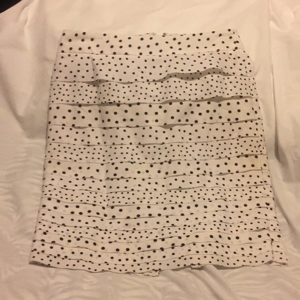 WHBM white with black poka dots